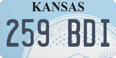 KS license plate 259BDI