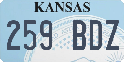 KS license plate 259BDZ