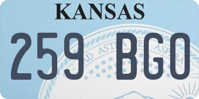KS license plate 259BGO