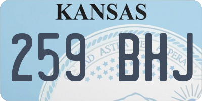 KS license plate 259BHJ