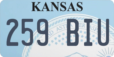 KS license plate 259BIU