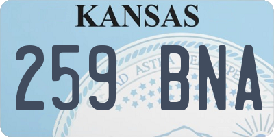 KS license plate 259BNA