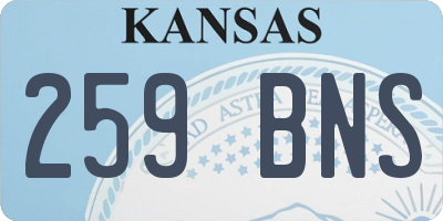 KS license plate 259BNS