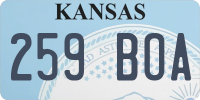 KS license plate 259BOA