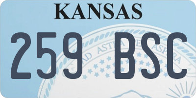 KS license plate 259BSC