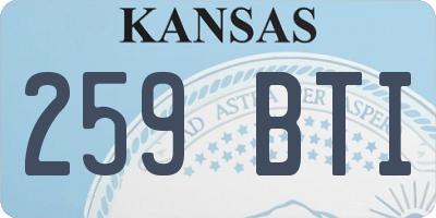 KS license plate 259BTI