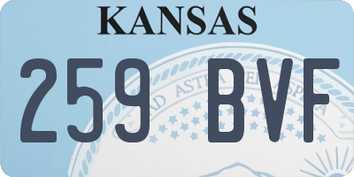 KS license plate 259BVF