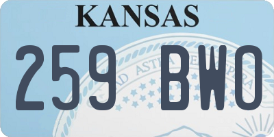 KS license plate 259BWO