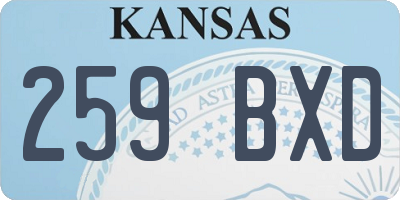 KS license plate 259BXD