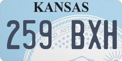 KS license plate 259BXH