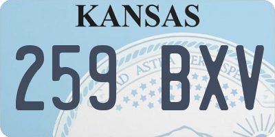KS license plate 259BXV
