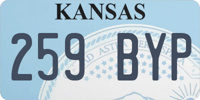 KS license plate 259BYP
