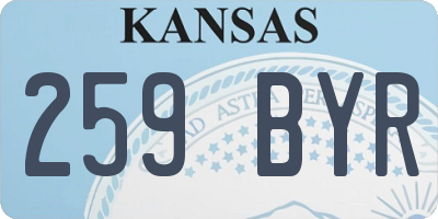 KS license plate 259BYR