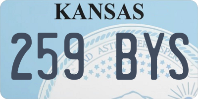 KS license plate 259BYS