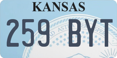 KS license plate 259BYT