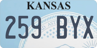 KS license plate 259BYX