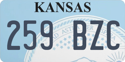 KS license plate 259BZC