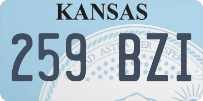 KS license plate 259BZI