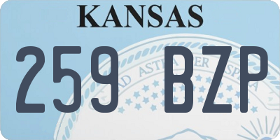 KS license plate 259BZP
