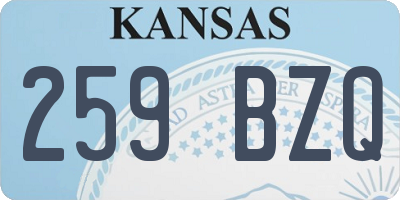 KS license plate 259BZQ