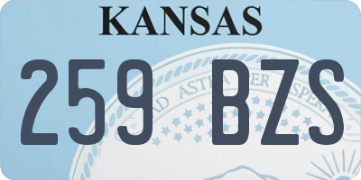 KS license plate 259BZS