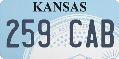KS license plate 259CAB