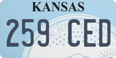 KS license plate 259CED
