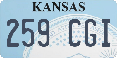 KS license plate 259CGI