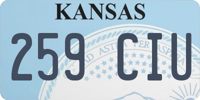 KS license plate 259CIU