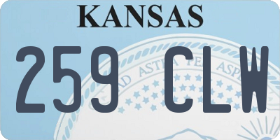 KS license plate 259CLW