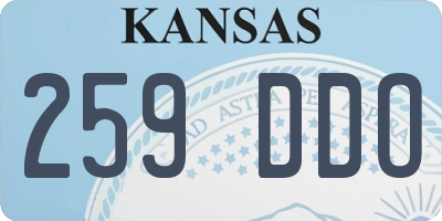 KS license plate 259DDO