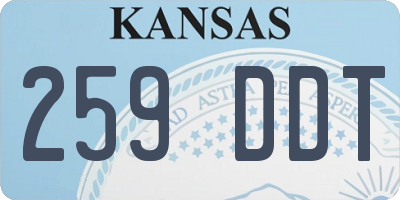 KS license plate 259DDT