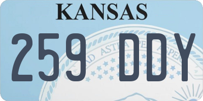 KS license plate 259DDY