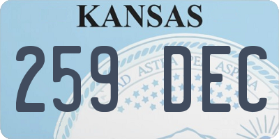 KS license plate 259DEC
