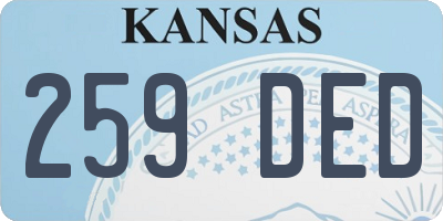 KS license plate 259DED