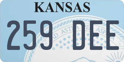 KS license plate 259DEE