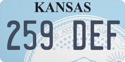 KS license plate 259DEF