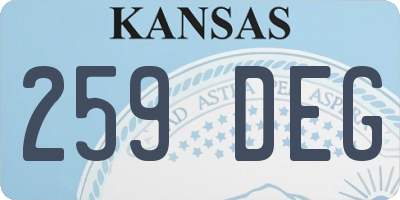 KS license plate 259DEG
