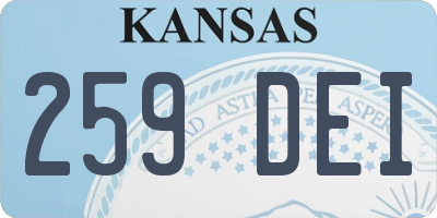 KS license plate 259DEI
