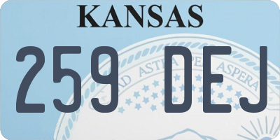 KS license plate 259DEJ