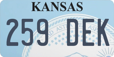 KS license plate 259DEK