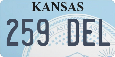 KS license plate 259DEL