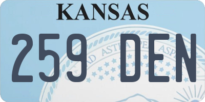 KS license plate 259DEN