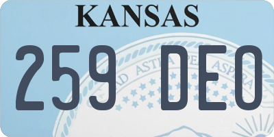 KS license plate 259DEO