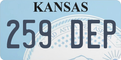 KS license plate 259DEP
