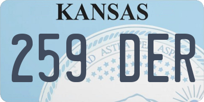 KS license plate 259DER