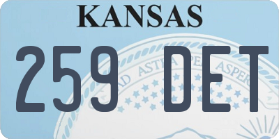 KS license plate 259DET