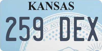 KS license plate 259DEX