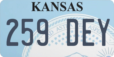 KS license plate 259DEY