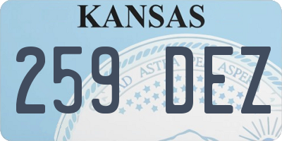 KS license plate 259DEZ